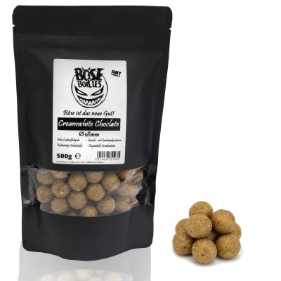 BAT-Tackle Böse Boilies 500g - 18mm - Creamwhite Choclate - beige