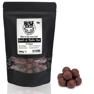 BAT-Tackle Böse Boilies, 500g - 18mm - Garlic & Robin Red - dark red