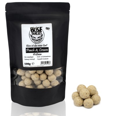 BAT-Tackle Böse Boilies, 500g - 18mm - Peach & Cream - snow white