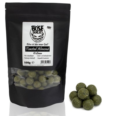 BAT-Tackle Böse Boilies 500g - 18mm - Toasted Almond - brown/green