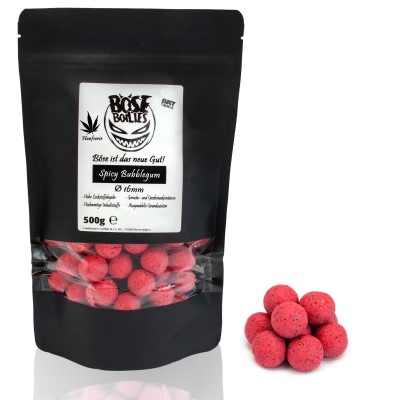 BAT-Tackle Böse Boilies Hanf-Serie, 500g - 16mm - Spicy Bubblegum - Feuerrot