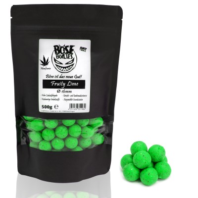 BAT-Tackle Böse Boilies Hanf-Serie, 500g - 16mm - Fruity Lime - Leuchtgrün