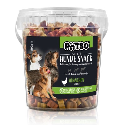 PÄTSO Hunde Snack Trainingssnack 500g - Hühnchen - Bone Mini Mix