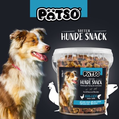 PÄTSO Hunde Snack 3er Pack, 500g - Huhn + Lachs - Soft Bone