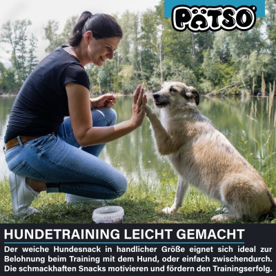 PÄTSO Hunde Snack 3er Pack Trainingssnack 500g - Huhn + Lachs - Soft Bone