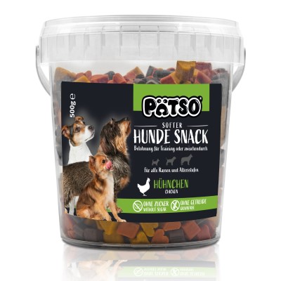 PÄTSO Hunde Snack Trainingssnack 500g - Hühnchen - Mini Heart Mix