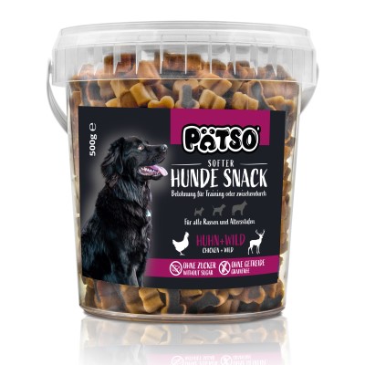 PÄTSO Hunde Snack Trainingssnack 500g - Huhn + Wild - Soft Bone