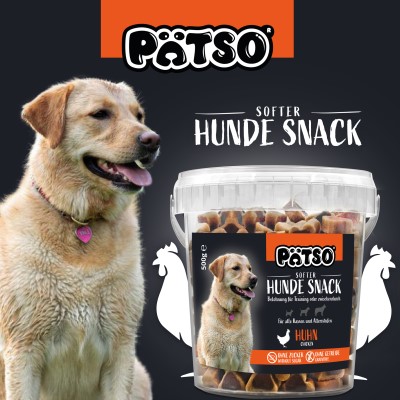 PÄTSO Hunde Snack Trainingssnack 500g - Huhn - Duo Heart Mix