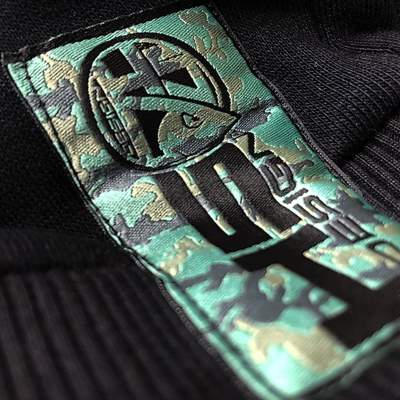 Hotspot Design Hoodie Pike Camo Detail, Gr. L - schwarz