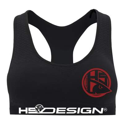 Hotspot Design Sport Bra red logo, Gr. S - schwarz