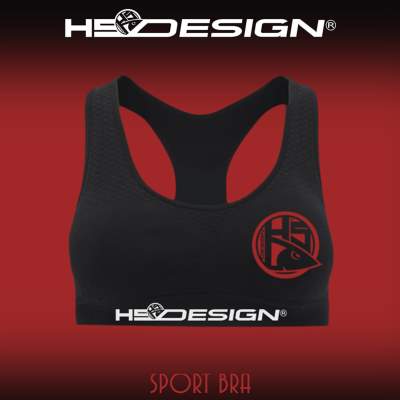 Hotspot Design Sport Bra red logo, Gr. S - schwarz