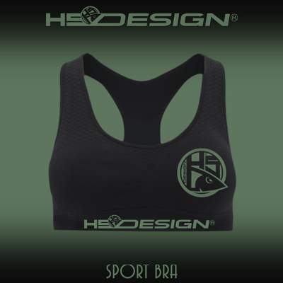 Hotspot Design Sport Bra green logo Gr. L - schwarz