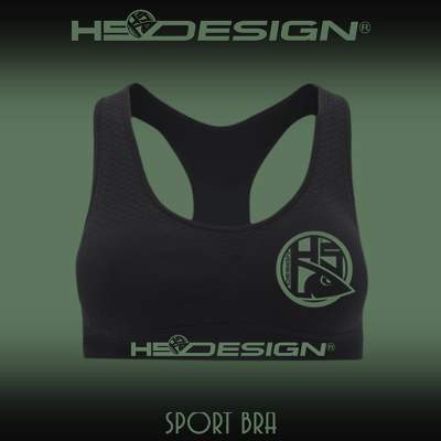 Hotspot Design Sport Bra green logo, Gr. M - schwarz