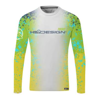 Hotspot Design T-Shirt Performance LS - Dorado, Gr. S - White/Yellow