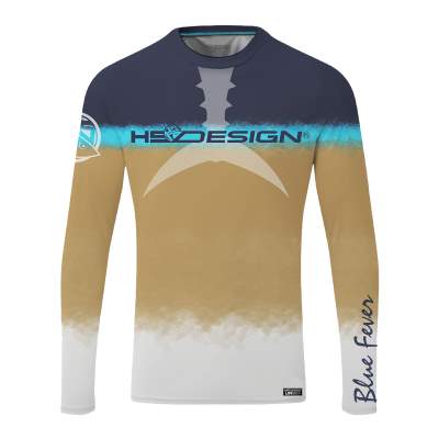 Hotspot Design T-Shirt Performance LS - Tuna, Gr. L - Blue/Gold