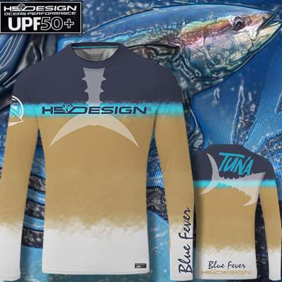 Hotspot Design T-Shirt Performance LS - Tuna Gr. XL - Blue/Gold