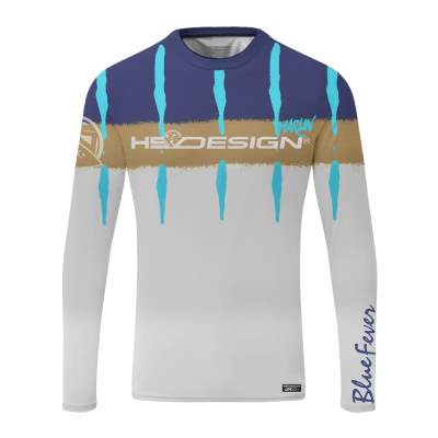 Hotspot Design T-Shirt Performance LS - Marlin Gr. S - White/Blue