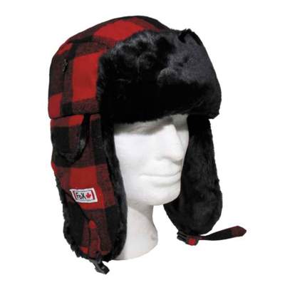Fox Outdoor Holzfällermütze mit Fell Gr. M rot/schwarz - Gr.M