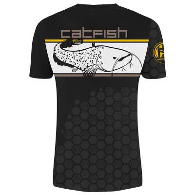 Hotspot Design T-Shirt Linear Catfish Gr. XL - schwarz