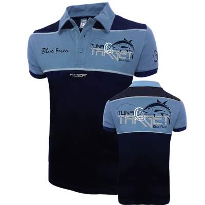 Hotspot Design Polo Shirt Tuna Target Gr. XL, schwarz/jeansblau - Gr.XL - 1Stück