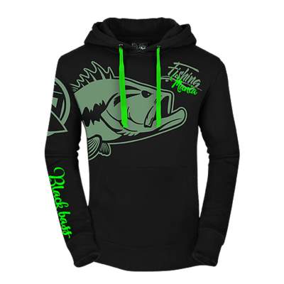 Hotspot Design Hoodie Sweatshirt Fishing Mania Bass Gr. M, schwarz - Gr.M - 1Stück