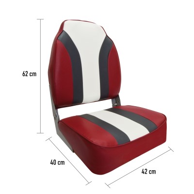 Waterside High Back Pro Bootssitz (Boat Seat) Redline,