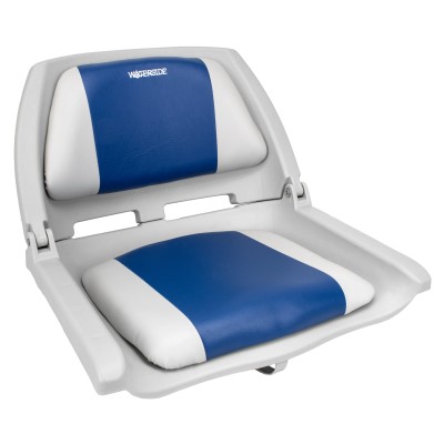 Waterside Klappbarer Design Allwetter Bootssitz (Boat Seat) mit Polster grau/blau