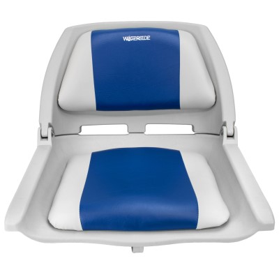 Waterside Klappbarer Design Allwetter Bootssitz (Boat Seat) mit Polster grau/blau,