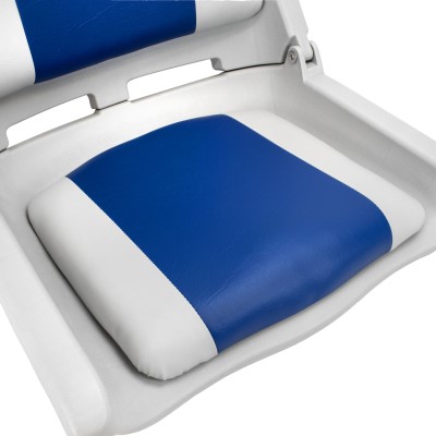 Waterside Klappbarer Design Allwetter Bootssitz (Boat Seat) mit Polster grau/blau,