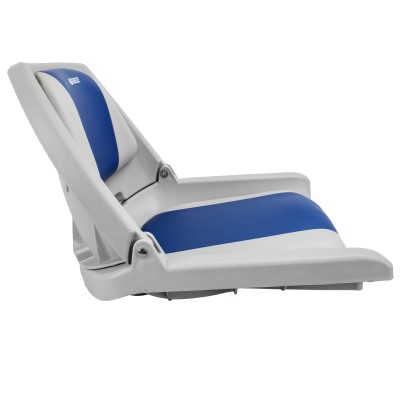 Waterside Klappbarer Design Allwetter Bootssitz (Boat Seat) mit Polster grau/blau,