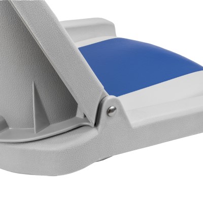 Waterside Klappbarer Design Allwetter Bootssitz (Boat Seat) mit Polster grau/blau,