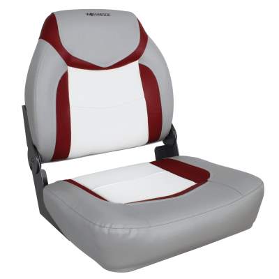 Waterside Bootssitz (Boat Seat) Fisherman Premium grau/rot/weiß,