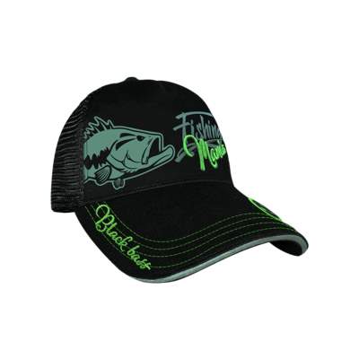 Hotspot Design Cap Fishing Mania Black Bass Schirmmütze schwarz, uni