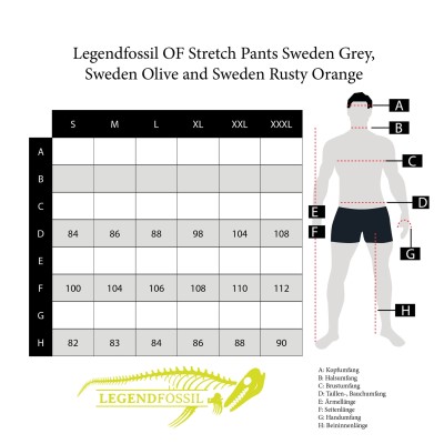 Legendfossil OF Stretch Pants Sweden, Rusty Orange - 3XL