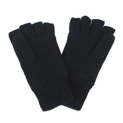 MFH Thinsulate gefütterte Strick-Handschuhe ohne Finger Gr. M, - schwarz - Gr.M
