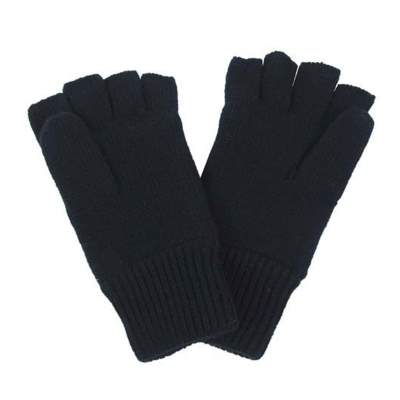MFH Thinsulate gefütterte Strick-Handschuhe ohne Finger Gr. M schwarz - Gr.M