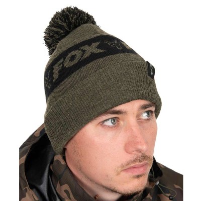 Fox Collection Bobbles - Mütze Grün/Schwarz
