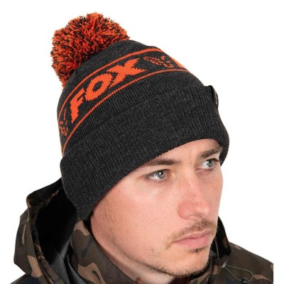 Fox Collection Bobbles - Mütze Schwarz/Orange