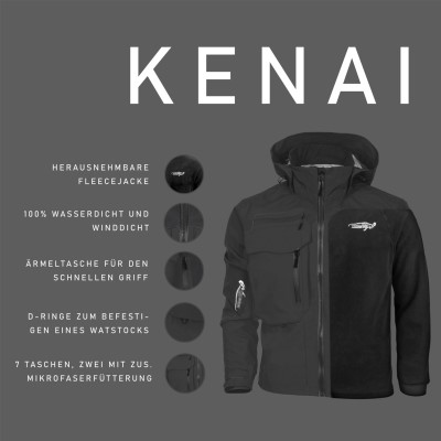 Legendfossil Outdoorjacke Kenai Watjacke graphit-black - Gr.XXXL