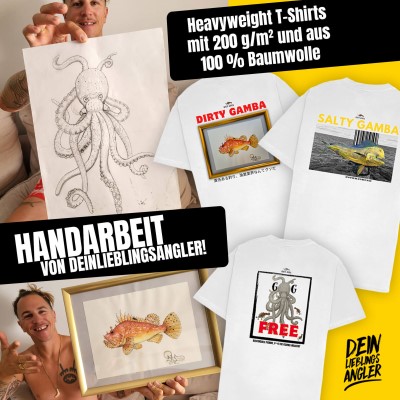 Dein Lieblingsangler DLA Salty Gamba - T-Shirt Gr. M