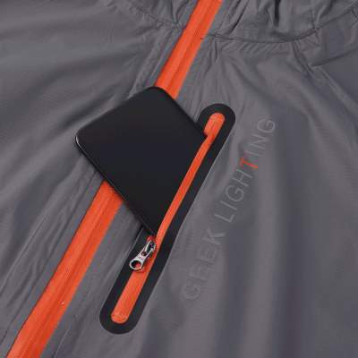 Geek Lighting Windbreaker GO, grau/orange - Gr. L