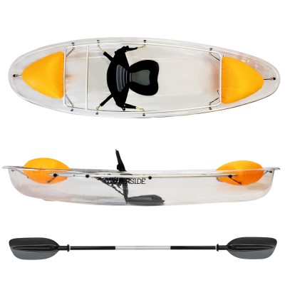 Waterside Kanu transparent 2,45m inkl. deluxe seat, 220cm paddle, 2 x safety ball
