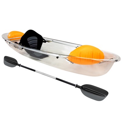 Waterside Kanu transparent, 2,45m inkl. deluxe seat, 220cm paddle, 2 x safety ball