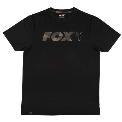 Fox Black/Camo Print T-Shirt, Gr. L - schwarz