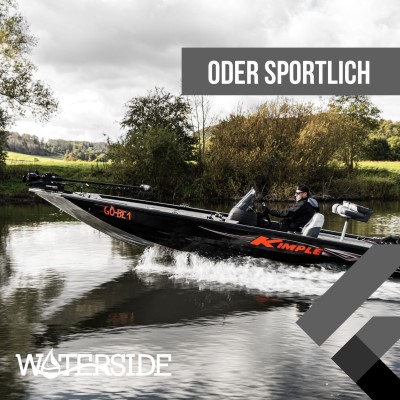 Waterside Captain Deluxe Bass Boat Sitz grau/weiß