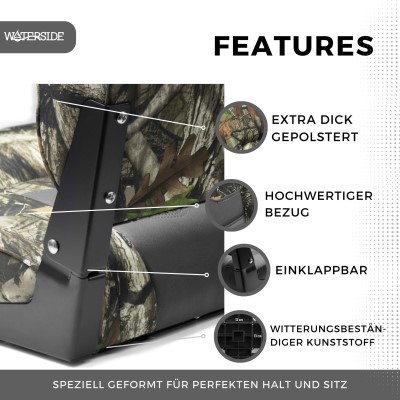 Waterside Luxus High Back Bootssitz Next Camo, charcoal - camo