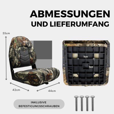 Waterside Luxus High Back Bootssitz Next Camo, charcoal - camo