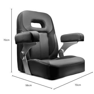 Waterside Reclining Captain mit Armlehnen - Bootssitz 27.95H x 28.15W(including armrests) x 18.11D