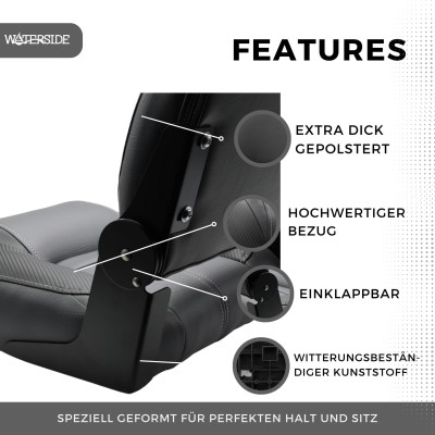 Waterside Luxus Low Back Bootssitz - Fynn - Dark Series