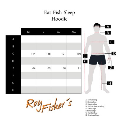 Roy Fishers Hoodie Eat-Fish-Sleep, Gr. M